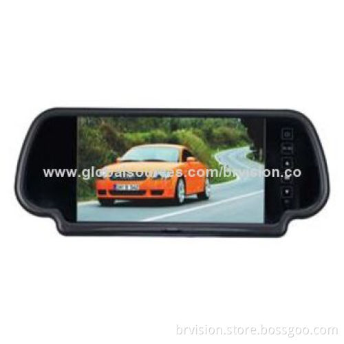 7.0-inch Mirror Monitor with Clip-on Bracket and Reverse Camera for Surveillance
